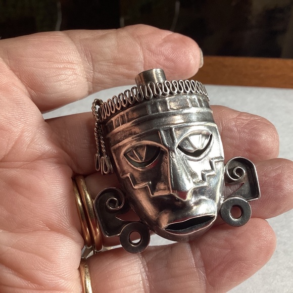 STERLING ETHNIC MASK BROOCH 925 S Jewelry - ETHNIC FACE BROOCH. STERLING. AMAZING ITEM MUST SEE 💜💛💚🩷💙🩵❤️🖤
